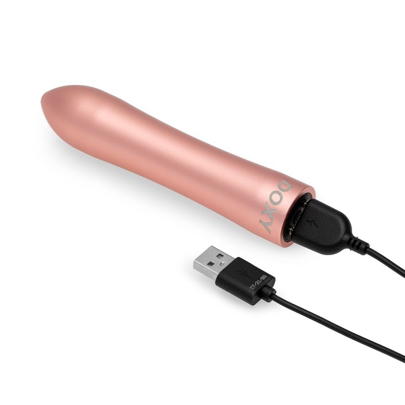 Віброкуля DOXY Rechargeable Vibrator з металевим чохлом-колбою, рожева вид 5