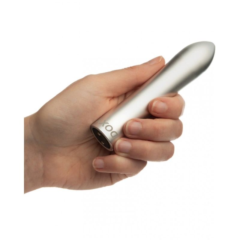 Вибропуля DOXY с металлическим чехлом-колбой, серебристая вид 7