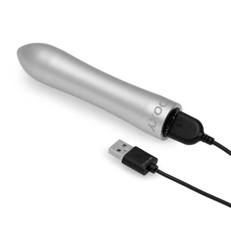 Вибропуля DOXY с металлическим чехлом-колбой, серебристая вид 4