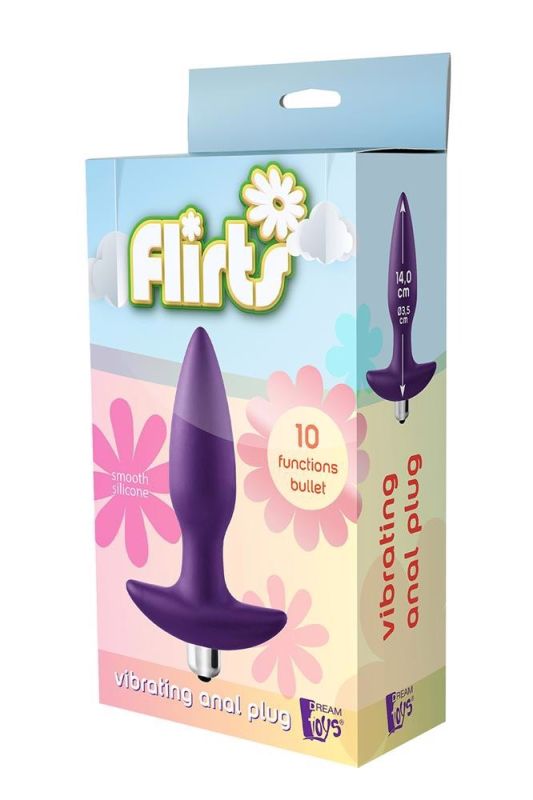 Вібруюча анальна пробка Dream Toys Flirts, фіолетова вид 6