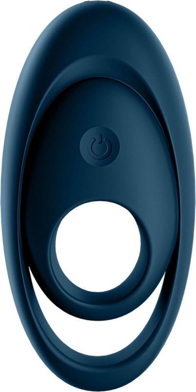 Кільце, що вібрує, для пеніса Satisfyer Glorious Duo зі стимуляцією яєчок і клітора, синє вид 3