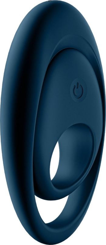 Кільце, що вібрує, для пеніса Satisfyer Glorious Duo зі стимуляцією яєчок і клітора, синє вид 4