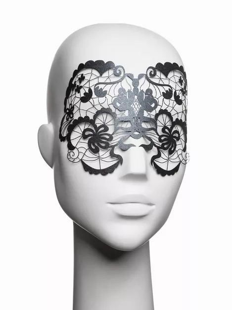 Виниловая маска Anna от Bijoux Indiscrets, черная вид 4