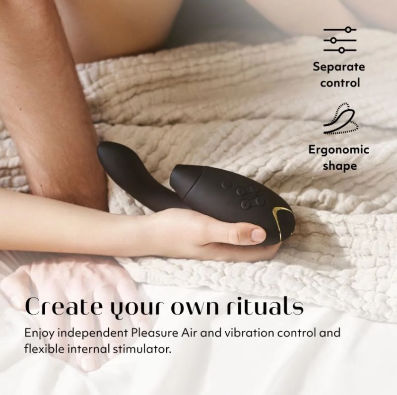 Інноваційний безконтактний вібратор-стимулятор Womanizer Duo 2 Black вид 6