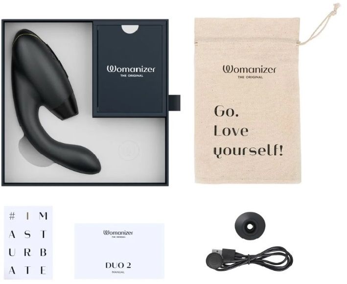 Інноваційний безконтактний вібратор-стимулятор Womanizer Duo 2 Black вид 9