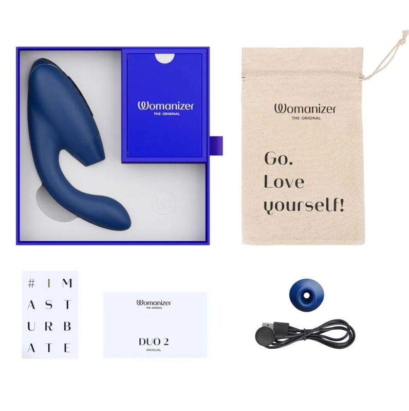 Инновационный бесконтактный вибратор-стимулятор Womanizer Duo 2 Blueberry вид 9