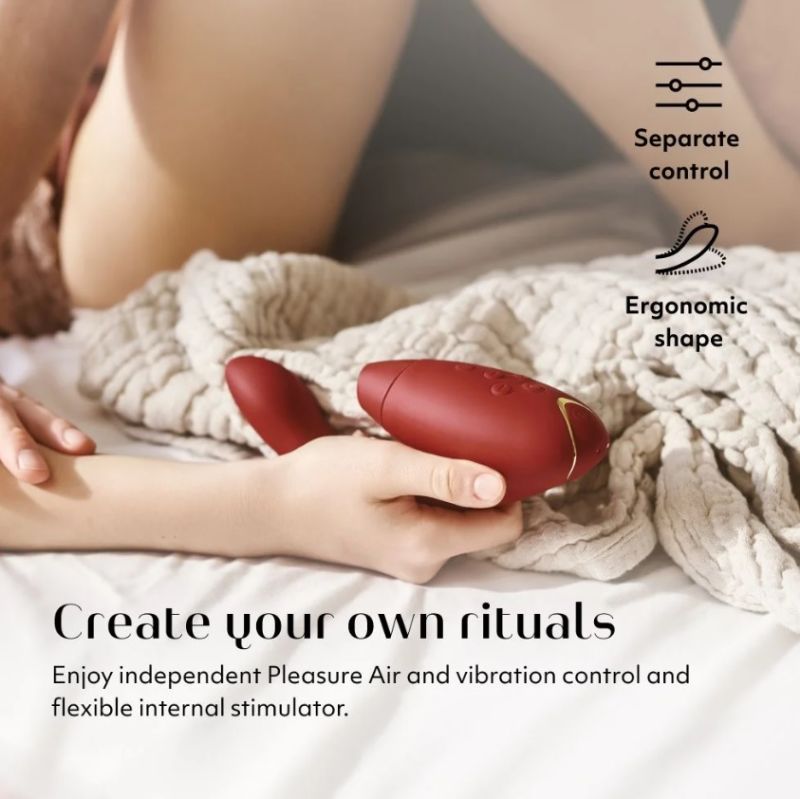 Инновационный бесконтактный вибрато-стимулятор Womanizer Duo 2 Bordeaux вид 5