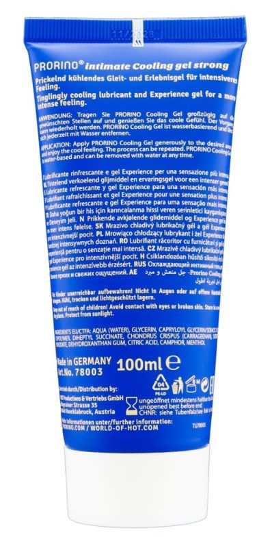 Интимный гель HOT PRORINO Intimate Strong с охлаждающим эффектом, 100 мл вид 4