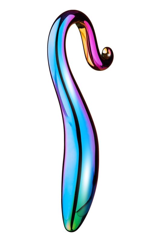Выгнутый стеклянный фаллоимитатор Dream Toys Glamour Glass, разноцветный вид 4