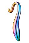 Выгнутый стеклянный фаллоимитатор Dream Toys Glamour Glass, разноцветный вид 3