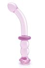 Изогнутый стеклянный розовый фаллоимитатор для точки G Dream Toys Glaze Glass с бутоном вид 3