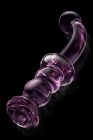 Изогнутый стеклянный розовый фаллоимитатор для точки G Dream Toys Glaze Glass с бутоном вид 5