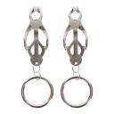 Затискачі-метелики з кільцем Taboom Nipple Play Butterfly Clamps With Ring, сріблясті