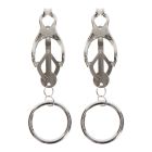 Зажимы-бабочки с кольцом Taboom Nipple Play Butterfly Clamps With Ring, серебристые вид 7