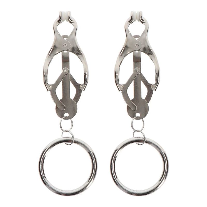 Затискачі-метелики з кільцем Taboom Nipple Play Butterfly Clamps With Ring, сріблясті вид 7