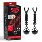 Зажимы для сосков Chisa Sins Inquisition Playful Weighted Nipple Clamps с грузиками, чёрные вид 2