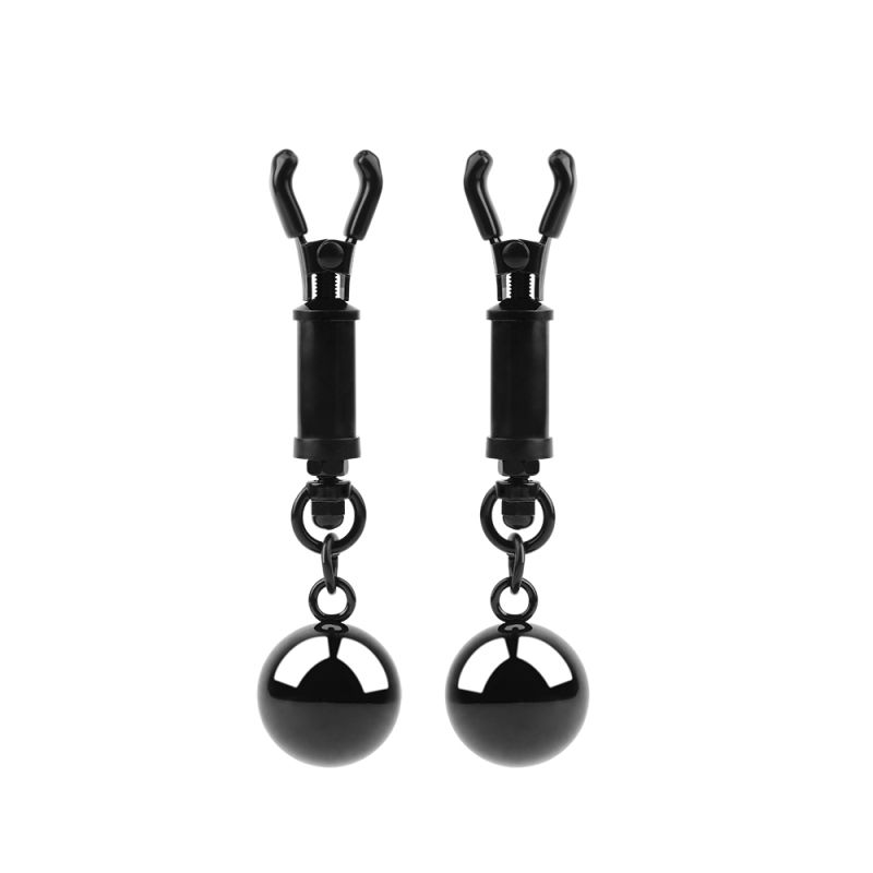 Зажимы для сосков Chisa Sins Inquisition Playful Weighted Nipple Clamps с грузиками, чёрные вид 3