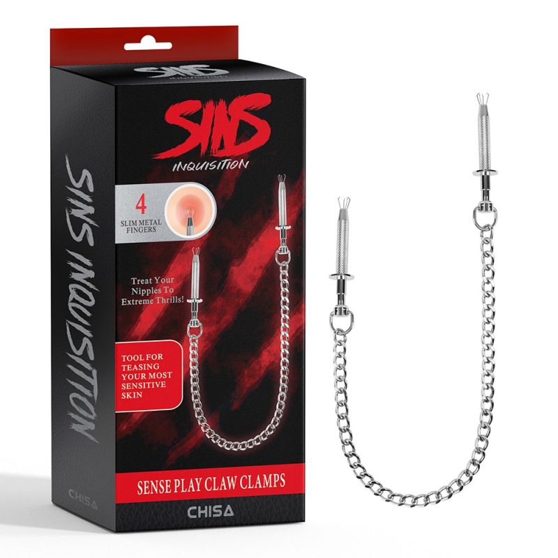 Затискачі для сосків Chisa Sins "Sense Play Claw Clamps" сріблястий вид 2