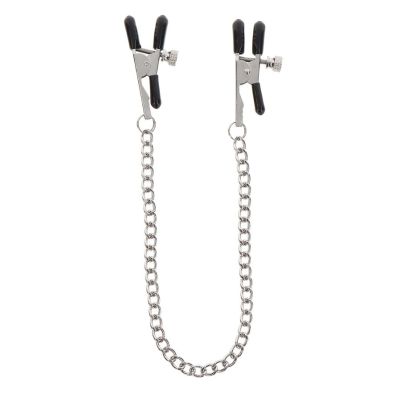 Зажимы на соски TABOOM Nipple Play Adjustable Clamps With Chain с серебристой цепочкой