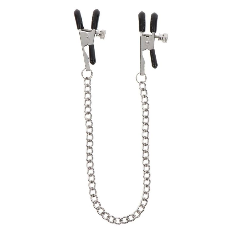 Зажимы на соски TABOOM Nipple Play Adjustable Clamps With Chain с серебристой цепочкой вид 6