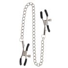 Затискачі на соски TABOOM Nipple Play Adjustable Clamps With Chain зі сріблястим ланцюжком вид 7