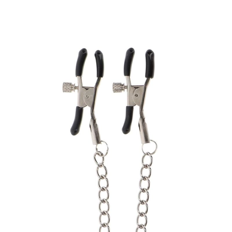 Зажимы на соски TABOOM Nipple Play Adjustable Clamps With Chain с серебристой цепочкой вид 8