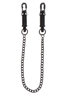 Затискачі на соски Taboom Nipple Play Heavy Duty Adjustable Clamps з чорним ланцюжком
