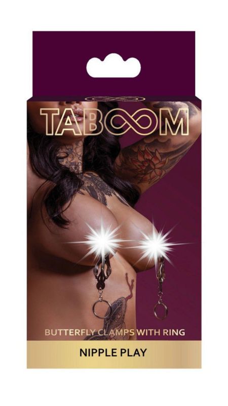 Затискачі на соски Taboom Nipple Play Jewel Tweezer у вигляді пінцету з підвісками вид 2