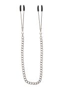 Затискачі на соски з ланцюжком Taboom Nipple Play Tweezers With Chain, сріблясті