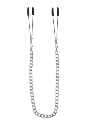 Зажимы на соски с цепочкой Taboom Nipple Play Tweezers With Chain, серебристые