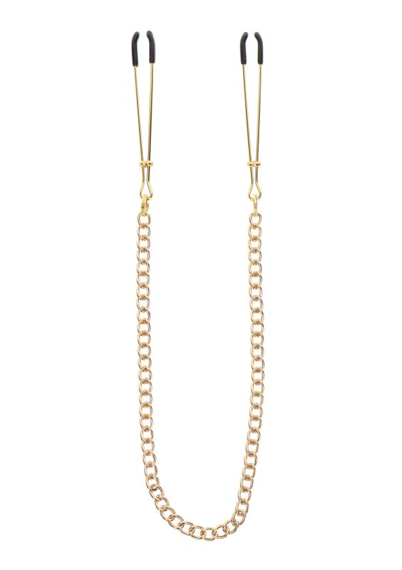 Зажимы на соски с цепочкой Taboom Nipple Play Tweezers With Chain, золотистые вид 7