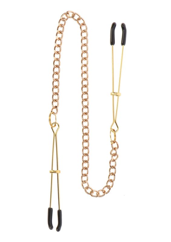Зажимы на соски с цепочкой Taboom Nipple Play Tweezers With Chain, золотистые вид 8