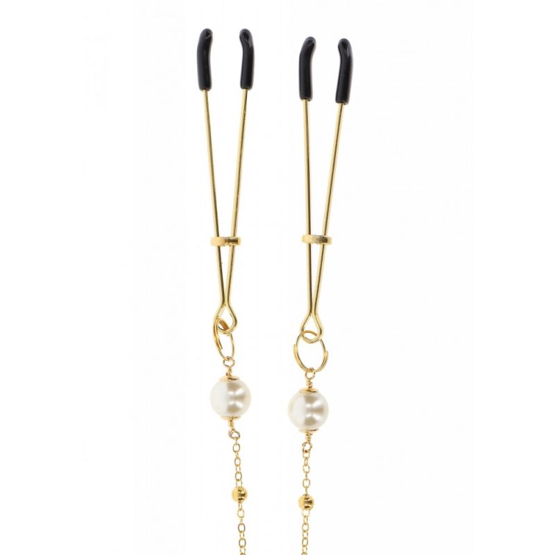 Зажимы на соски Taboom Nipple Play с цепочкой, золотые вид 8