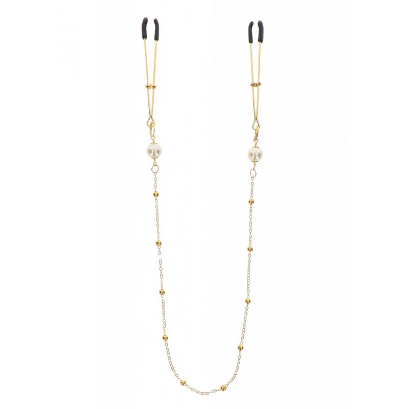 Зажимы на соски Taboom Nipple Play с цепочкой, золотые вид 6