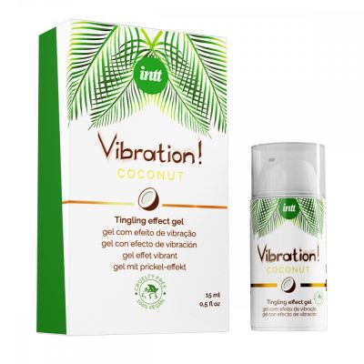Жидкий вибратор Intt Vibration Coconut NEW 100% Vegan со вкусом кокоса, 15 мл