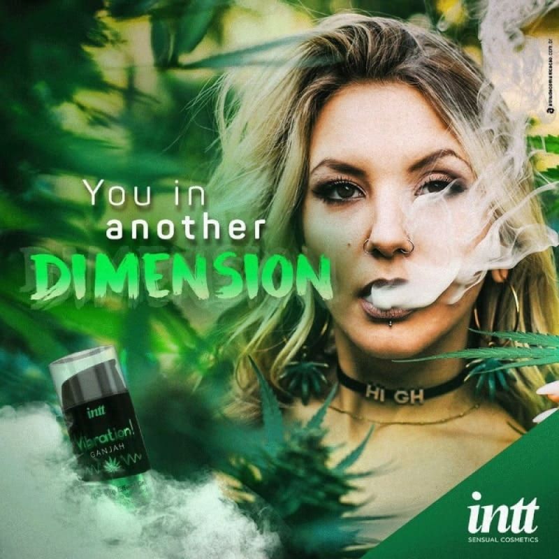 Жидкий вибратор с согревающим эффектом Intt Vibration Ganjah с ароматом конопли, 15 мл вид 4