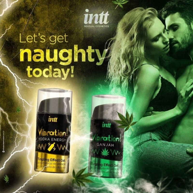 Жидкий вибратор с согревающим эффектом Intt Vibration Ganjah с ароматом конопли, 15 мл вид 7