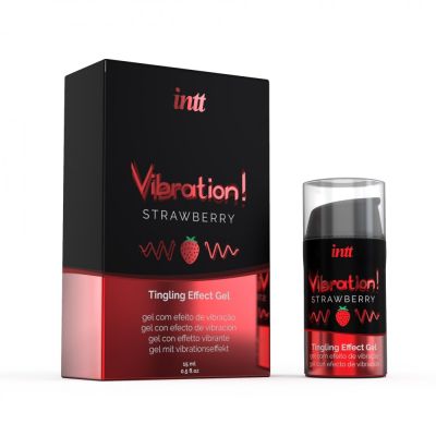 Жидкий вибратор Intt Vibration Strawberry со вкусом клубники, 15 мл