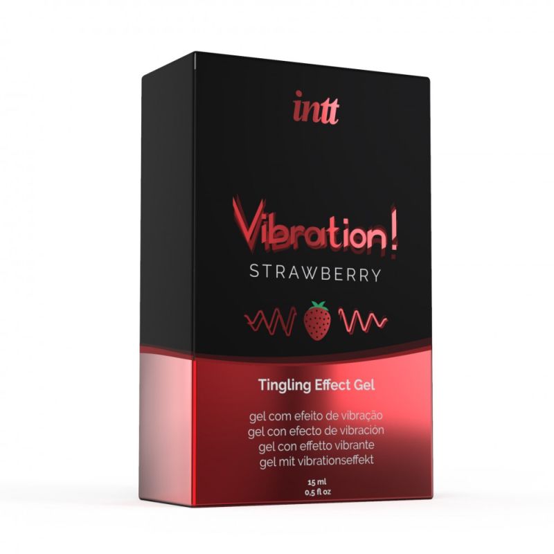 Жидкий вибратор Intt Vibration Strawberry со вкусом клубники, 15 мл вид 18
