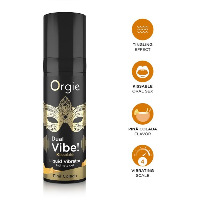 Жидкий вибратор Orgie DUAL VIBE! со вкусом коктейля Пина Колада, 15 мл вид 5