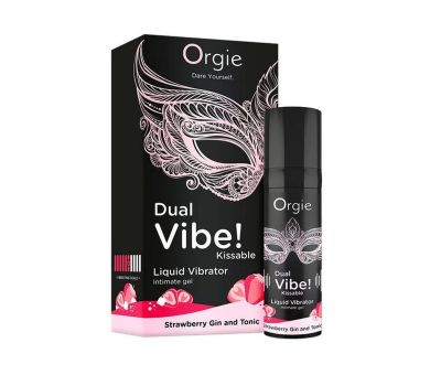 Жидкий вибратор Orgie DUAL VIBE! коктейль Джин-тоник клубника, 15 мл